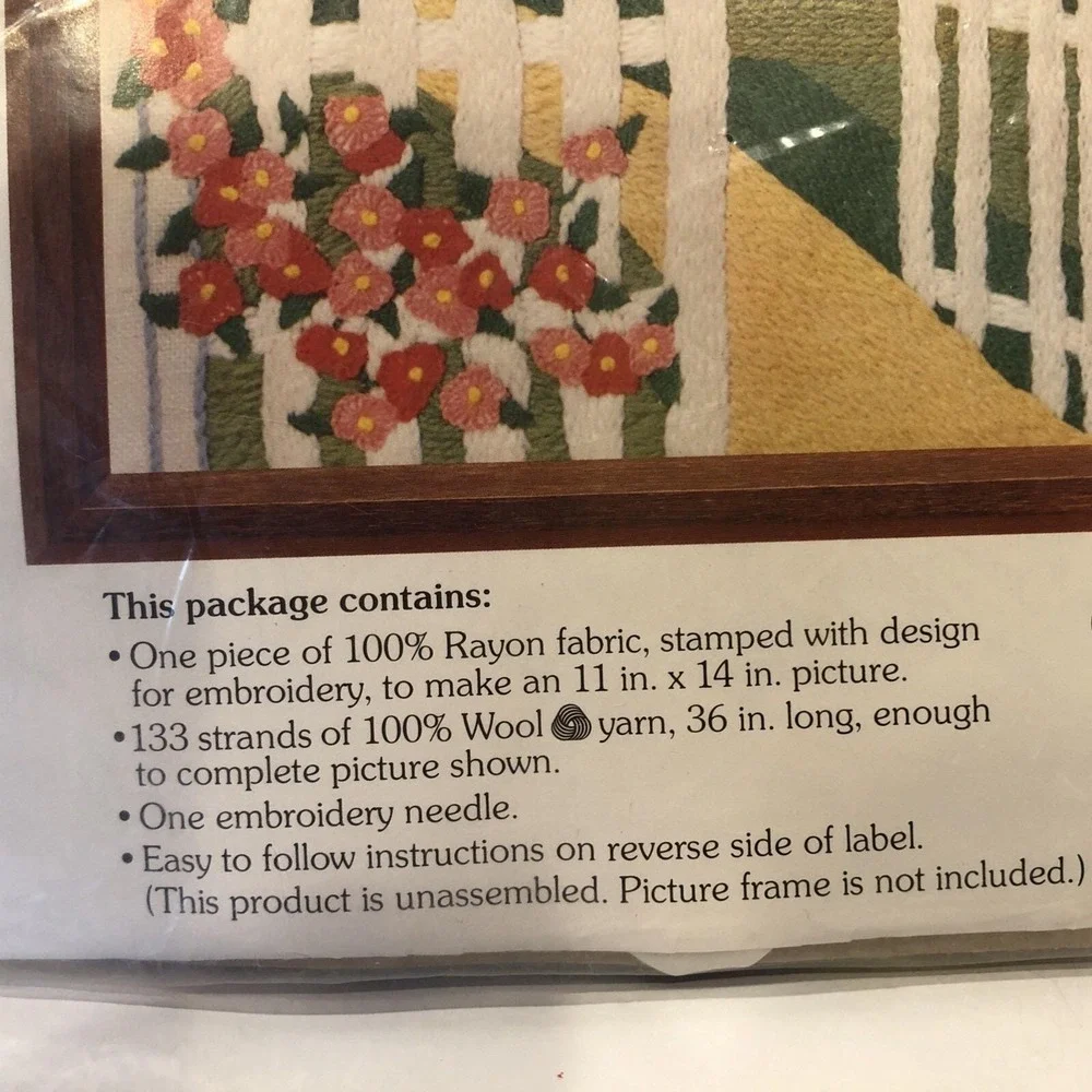 WonderArt Stitchery 11x14 Inch Picture Kit Country Cottage Wool Yarn Embroidery